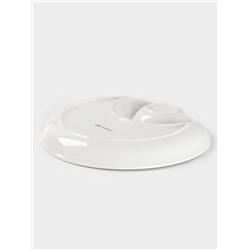 Блюдо с соусником Доляна White Label, d=25 см, фарфор, белое