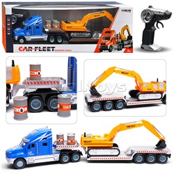 Машина "Грузовик тягач с экскаватором" р/у, 27 MHz, в коробке