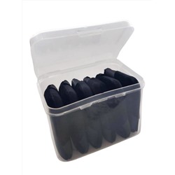 Kristaller Набор спонжей-пуховок в пластиковом контейнере для сухих и кремовых текстур, черный, 6 шт. 28053