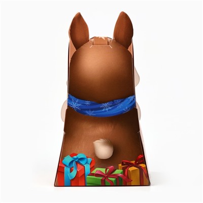 Коробка новогодняя складная с окном «Зайчик», 9×16.5×6 см