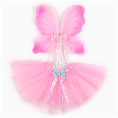Карнавальный набор «Бабочка», юбка, крылья, розовый