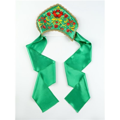 Кокошник «Хозяйка Медной горы», зелёный, р-р 54-58