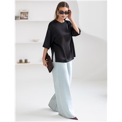 Блузка свободная из струящегося плотного сатина