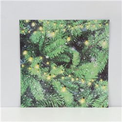 Фотофон двусторонний картон плотность 350 г «Ёлочные ветки и подарки» 50×50 см