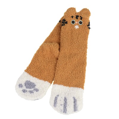 Носки женские флисовые р. 35-40 Лапки новогодний № 1 / MNZ-19/1 /