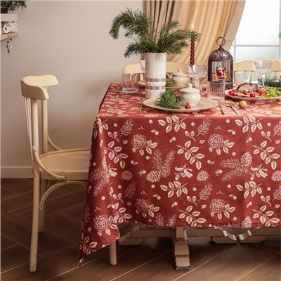 Скатерть «Этель New Year's plants» 110×149 см, 100% хл, рогожка 186 г/м²