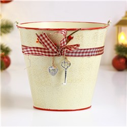 Кашпо «Ведерко Рустад», 15×15×14 см, бежевое