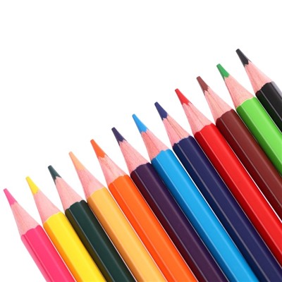 Карандаши акварельные 12 цветов ErichKrause Jolly Friends, дерево, шестигранные с кисточкой, европодвес