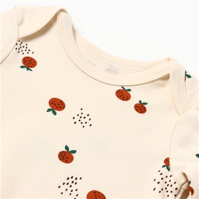Боди с длинным рукавом «Крошка Я» Oranges, размер 62-68, молочное