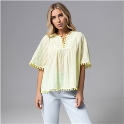 Блуза свободного кроя, Летний фольклор (желтая)