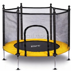 Батут ROCKET, d=140, внешняя сетка высотой 88 см., общая высота 122 см. черный с желтым