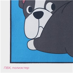Коврик влаговпитывающий придверный «Доляна. Бульдог», без окантовки, 38×57 см, синий