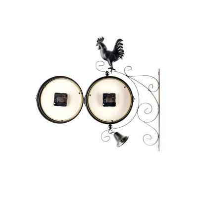 Часы настенные интерьерные «Флюгер», двусторонние, на подвесе, бесшумные, плавный ход, 48×32 см, циферблат d=19 см, 1хАА