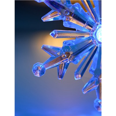 Подвеска светодиодная «Ледяная снежинка» 11 см, 1 LED, от батареек LR41×3, свечение синее/красное