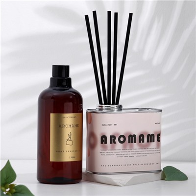 Набор диффузор ароматический Aromame, августовские цветы, 500 мл, прямоугольная банка