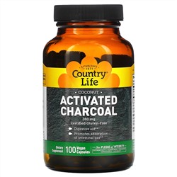 Country Life, Activated Charcoal, 260 mg, 100 Vegan Capsules