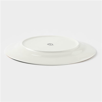 Тарелка обеденная Доляна «Малахитовая шкатулка», d=25 см, фарфор, зелёная