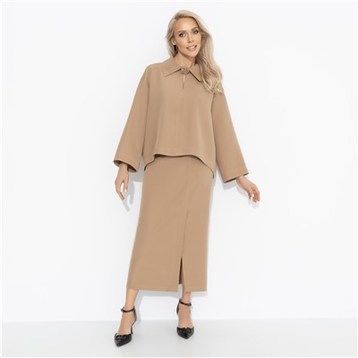 Комплект с юбкой и брошкой, Легкость эмоций (2 в 1, утренний кофе)