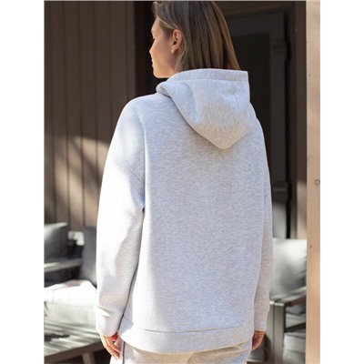 Худи среднего объема из эластичного футера трехнитики c начесом