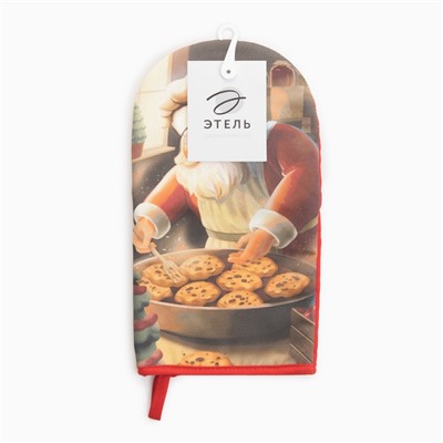 Варежка-прихватка новогодняя «Этель» Cookies, 15×28 см, саржа, хлопок 100%, ватин 250 г/м²