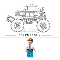 Конструктор "Монстр-трак" зелёный (264 дет.) в коробке
