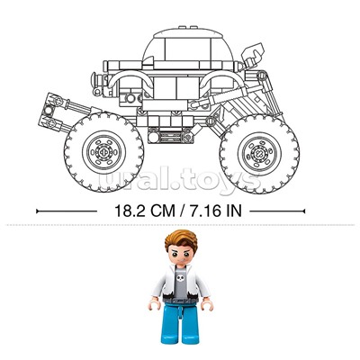 Конструктор "Монстр-трак" зелёный (264 дет.) в коробке