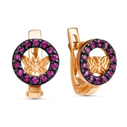 Серьги детские из золочёного серебра с фианитами 925 пробы 2-1529з215