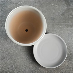 Горшок для цветов «Серый», 1 л, d=15 см, h=13 см, керамический, с поддоном