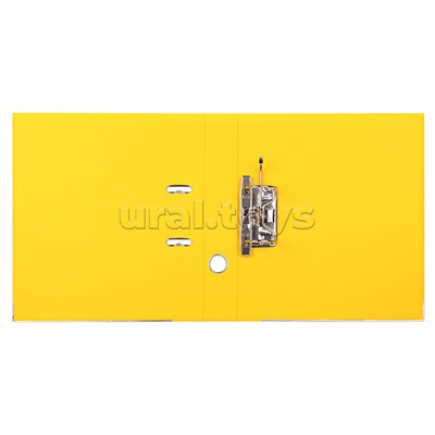 Папка с арочным механизмом A4 50 мм PP двусторонний разобранная, металлическая окантовка, запечатка форзаца, наварной карман с этикеткой, желтая