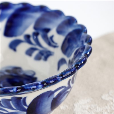 Розетка под варенье гжель «Орнамент», бело-синий, керамика