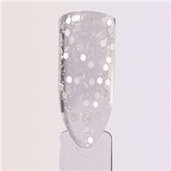Гель для наращивания, с блёстками, трехфазный, 15 г, LED/UV, прозрачный, белый