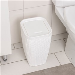 УЦЕНКА Контейнер для мусора «Вязаное плетение», 10 л, белый, без крышки