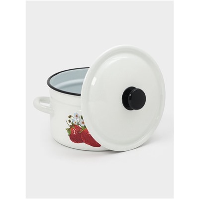 Кастрюля эмалированная, 5 л, d=23.5 см, с крышкой, цилиндрическая, белая