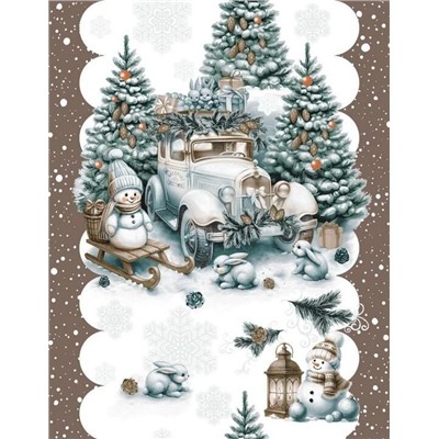 Дорожка столовая "Веселый Новый год" 45*150 см. хлопок 100%