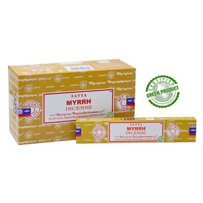 SATYA Бангалор Ароматические палочки Myrhh  (15г.*12уп)