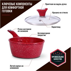 28344 Ковш алюм 1,7л 18см с.кр МРАМОР/КРОШКА (х6)