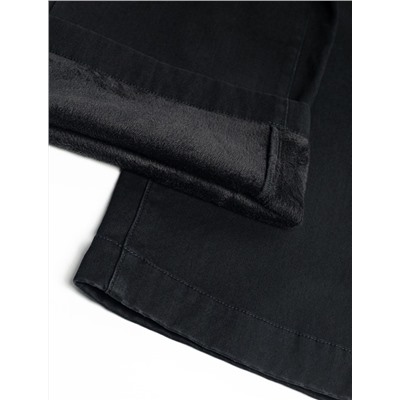 Джинсы-трубы из эластичного денима на флисе