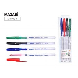 Набор ручек шариковых  4 цв. "GALANTA" 0.7 мм M-5900-4 Mazari
