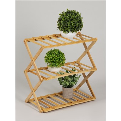 Подставка для цветов Greengo, 3 полки, 50×25×46 см, напольная, бамбук