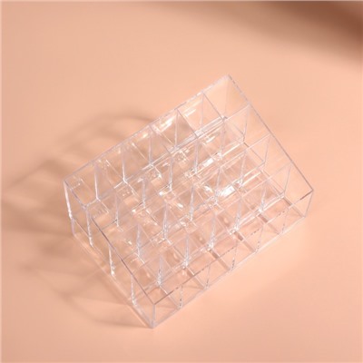 Органайзер для хранения косметики, 24 секции, 14.5×9.5×7.5 см, прозрачный