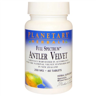Planetary Herbals, Full Spectrum, панты оленя, 250 мг, 60 таблеток