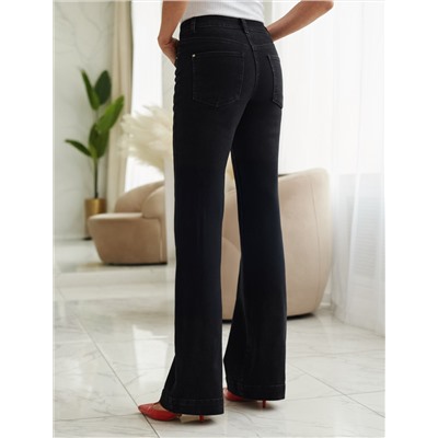 Джинсы клеши из мягкой эластичной джинсы средней плотности 12OZ