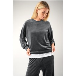 Женский велюровый костюм оверсайз Happyfox