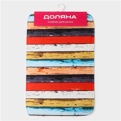 Коврик для ванной и туалета Доляна «Цветное дерево», 40×60 см