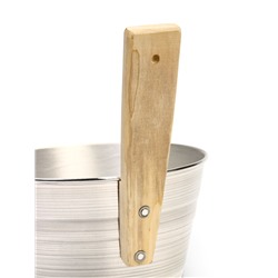 Ушат для бани и сауны, 3 л, алюминий, с деревянной ручкой