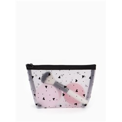 Косметичка женская Little love, с рисунком, на молнии, белая