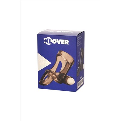 Дымчатая насадка на пенис Toyfa XLover с вибропулей