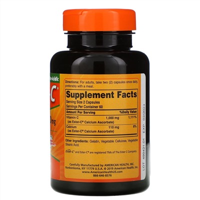 American Health, Ester C, 500 мг, 120 капсул
