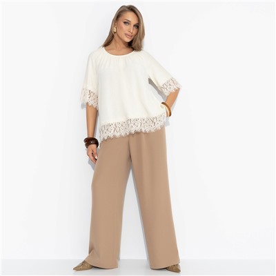 Блуза свободного кроя с кружевом, Путешествие в Прованс (нежная)