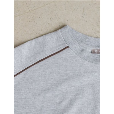 Свитшот с лампасами и разрезами из эластичного футера двухнитки без начеса